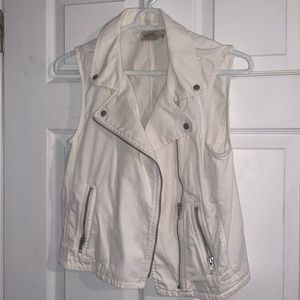 White zip up vest from Loft
